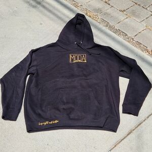 Moda Black Hoodie with Gold Text